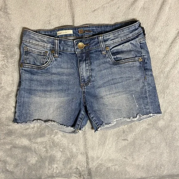 Kut‎ From The Kloth Gidget Frey Shorts Women Size 2/28x4 Blue Mid Rise Whiskered - Picture 7 of 7
